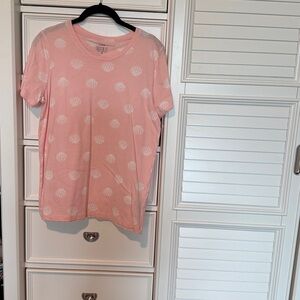J. Crew Pink  white shell. Collector Tee   Size medium